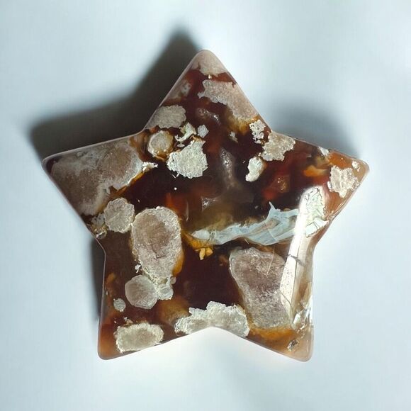 Flower Agate‎ Star Carving (1) - Picture 1 of 8